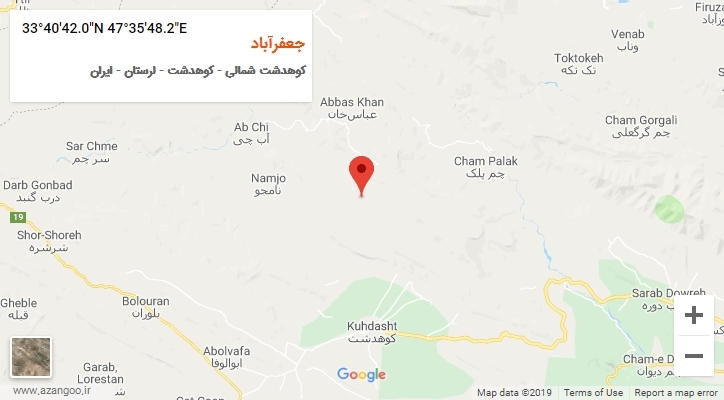 روستای جعفرآباد بر روی نقشه