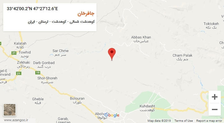 روستای جافرخان بر روی نقشه