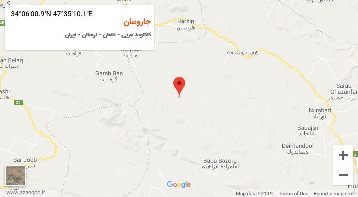 روستای جاروسان بر روی نقشه