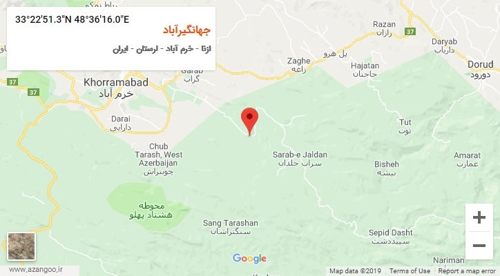 روستای جهانگیرآباد بر روی نقشه