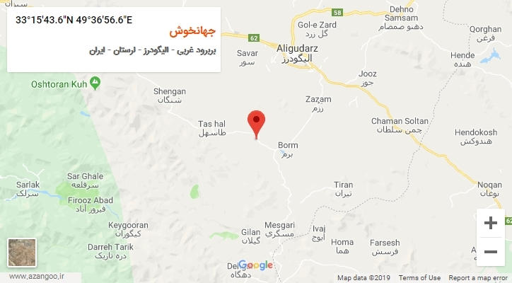 روستای جهانخوش بر روی نقشه