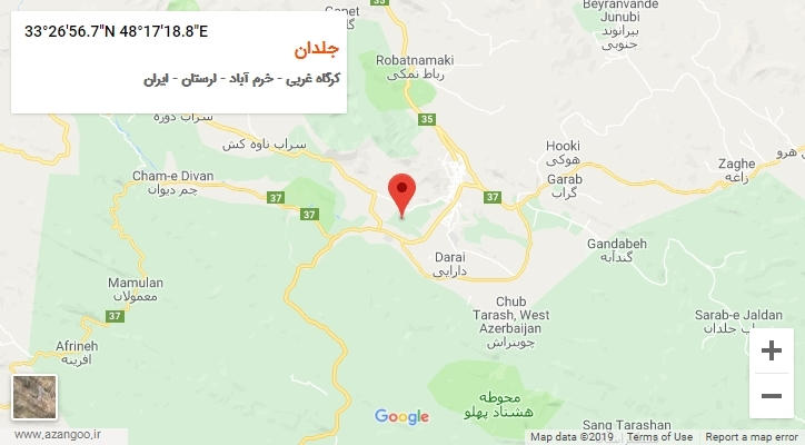 روستای جلدان بر روی نقشه