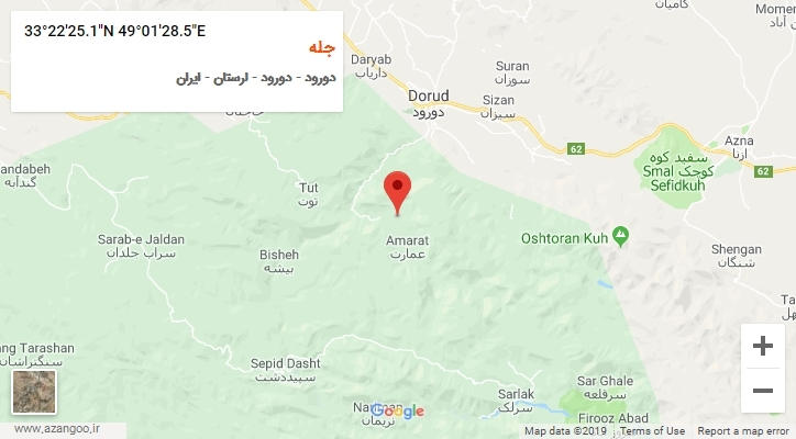 روستای جله بر روی نقشه