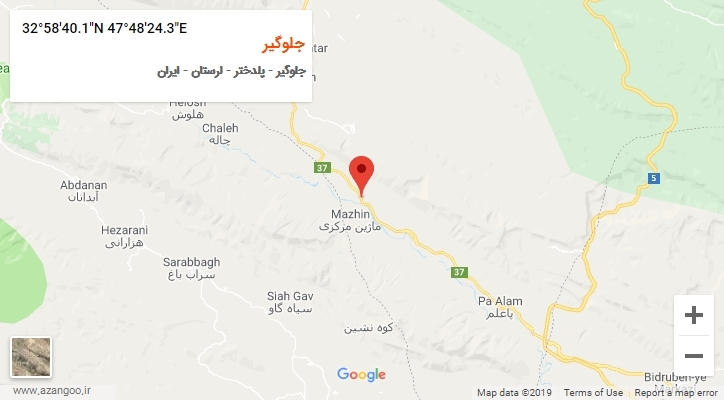 روستای جلوگیر بر روی نقشه