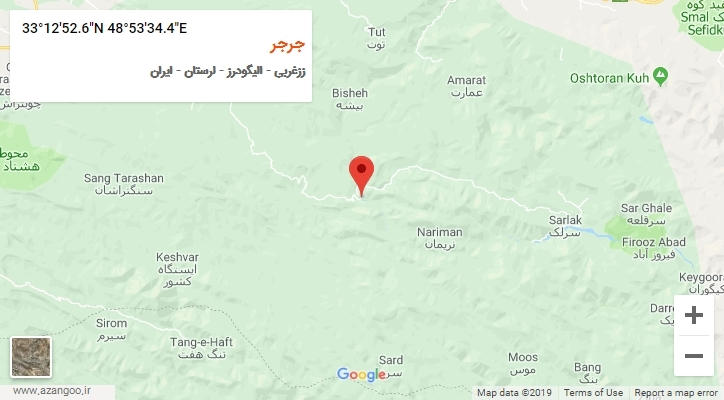 روستای جرجر بر روی نقشه