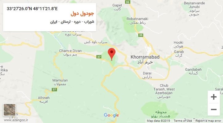 روستای جودول دول بر روی نقشه
