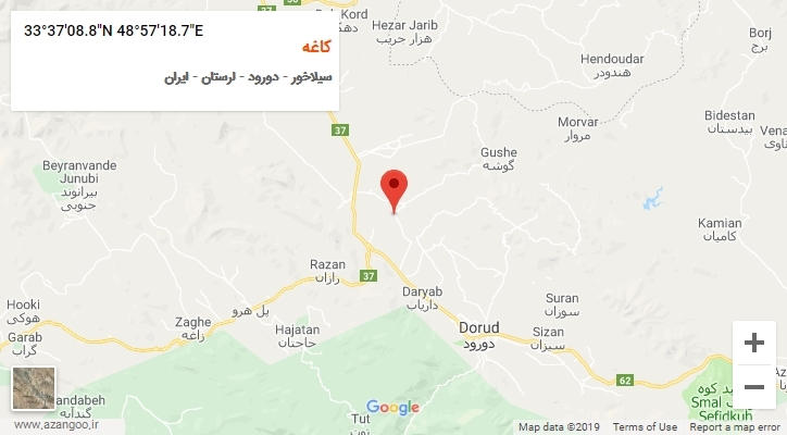 روستای کاغه بر روی نقشه