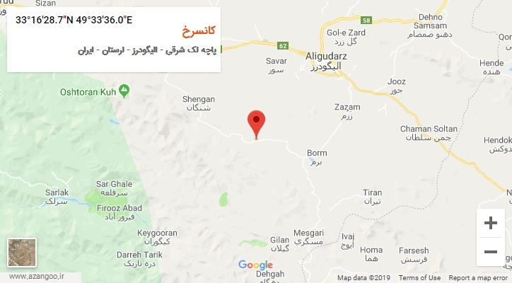 روستای کانسرخ بر روی نقشه
