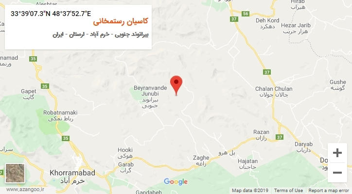 روستای کاسیان رستمخانی بر روی نقشه