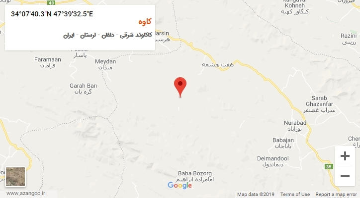 روستای کاوه بر روی نقشه