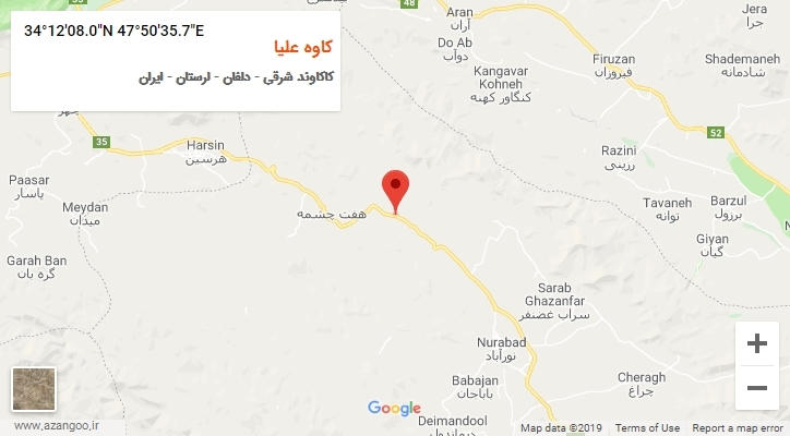 روستای کاوه علیا بر روی نقشه