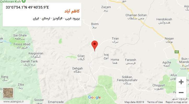 روستای کاظم آباد بر روی نقشه