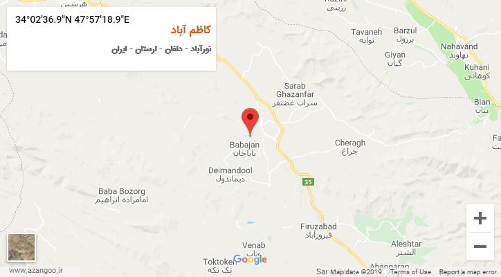روستای کاظم آباد بر روی نقشه