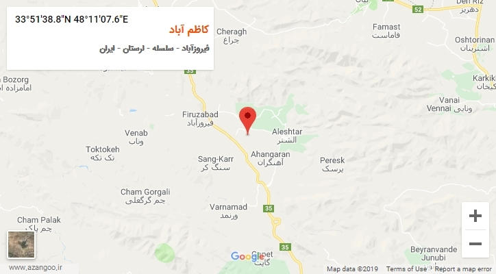روستای کاظم آباد بر روی نقشه