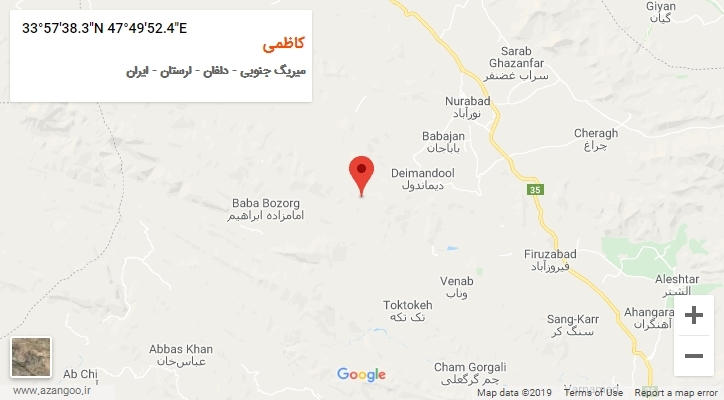 روستای کاظمی بر روی نقشه