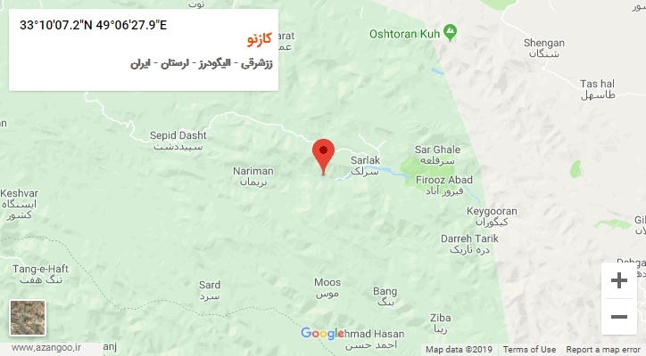 روستای کازنو بر روی نقشه