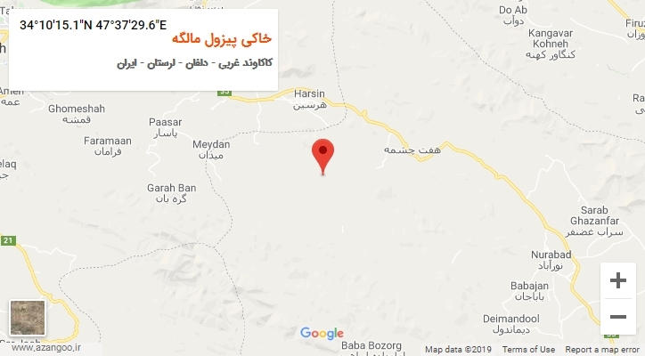 روستای خاکی پیزول مالگه بر روی نقشه
