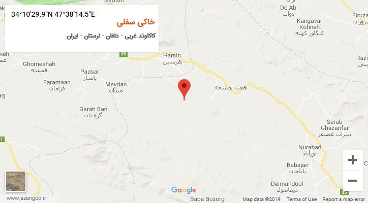 روستای خاکی سفلی بر روی نقشه