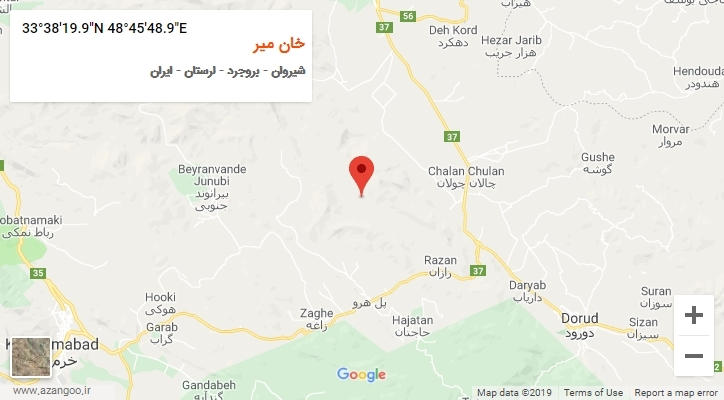 روستای خان میر بر روی نقشه