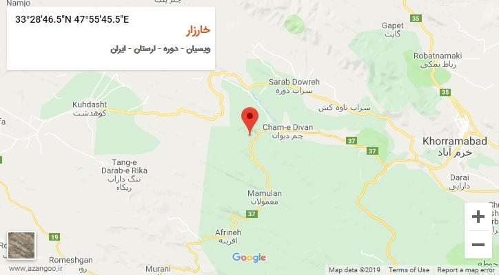 روستای خارزار بر روی نقشه