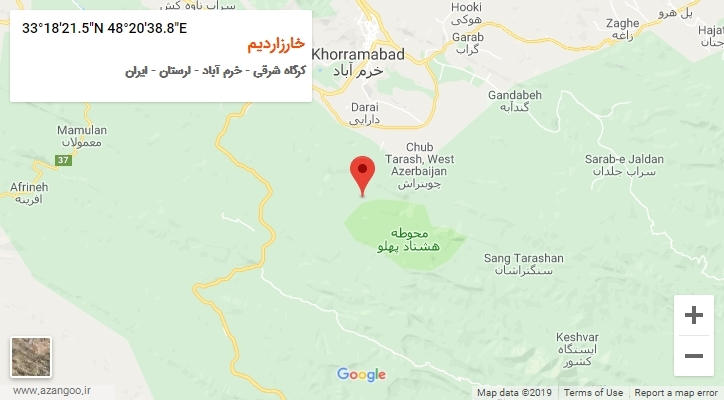 روستای خارزاردیم بر روی نقشه