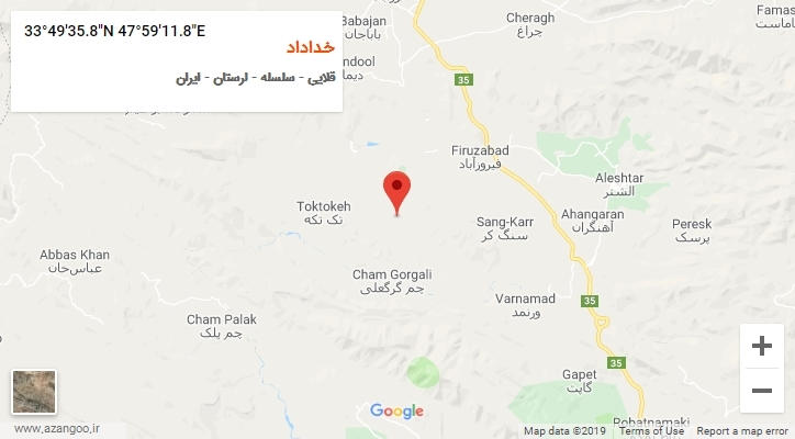 روستای خداداد بر روی نقشه