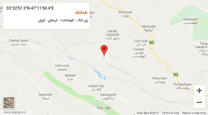 روستای خداداد بر روی نقشه