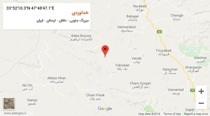روستای خداوردی بر روی نقشه