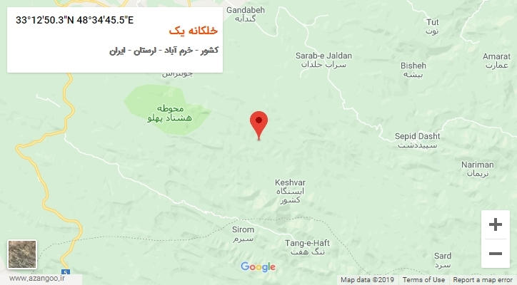 روستای خلکانه یک بر روی نقشه