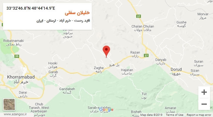 روستای خلیلان سفلی بر روی نقشه