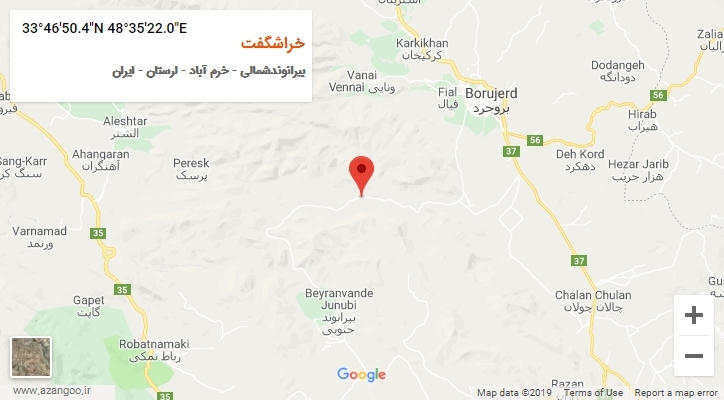 روستای خراشگفت بر روی نقشه