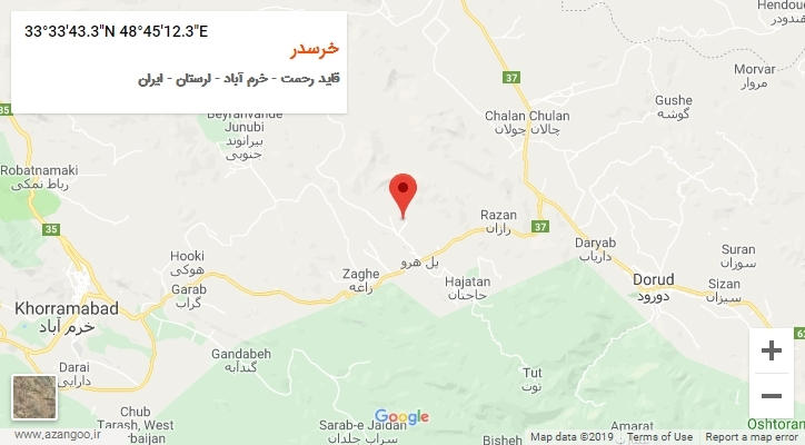 روستای خرسدر بر روی نقشه