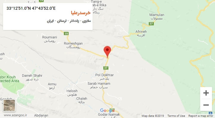 روستای خرسدرعلیا بر روی نقشه