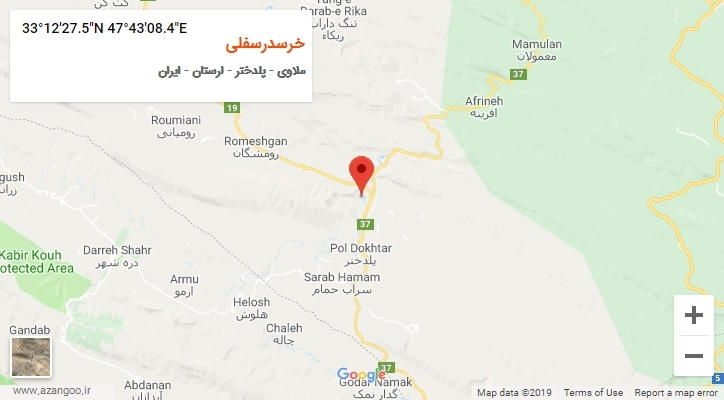 روستای خرسدرسفلی بر روی نقشه