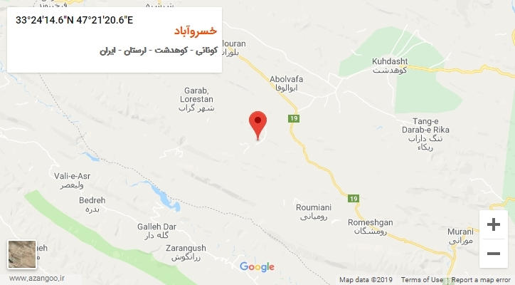 روستای خسروآباد بر روی نقشه