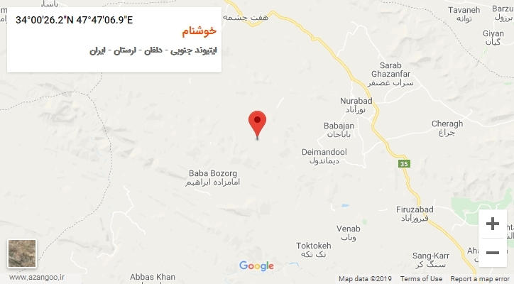 روستای خوشنام بر روی نقشه