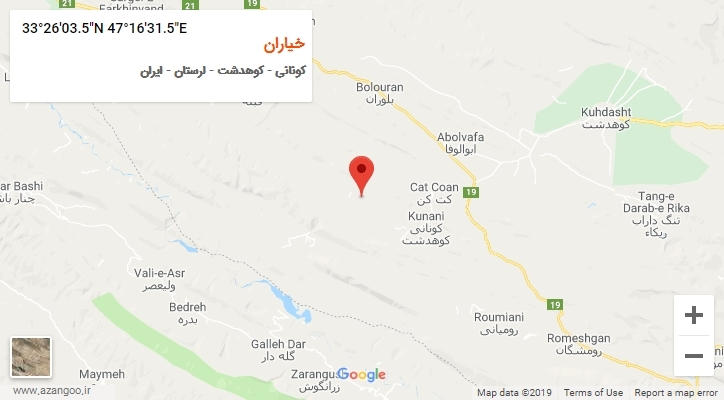 روستای خیاران بر روی نقشه