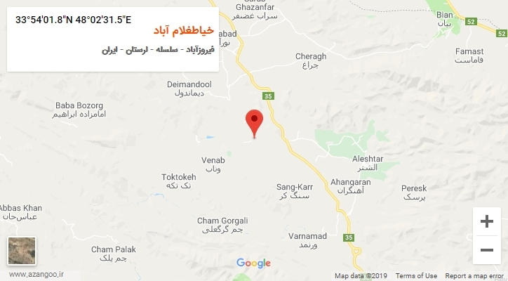 روستای خیاطغلام آباد بر روی نقشه