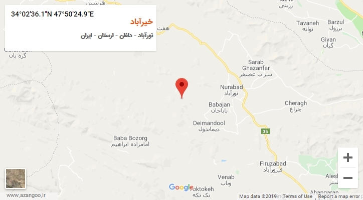 روستای خیرآباد بر روی نقشه