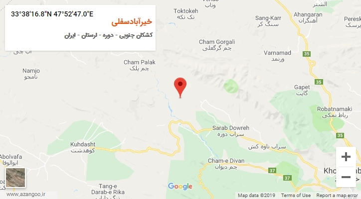 روستای خیرآبادسفلی بر روی نقشه