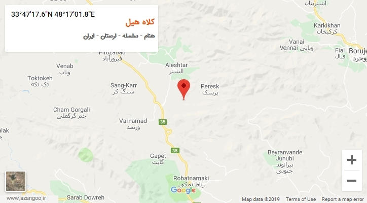 روستای کلاه هیل بر روی نقشه