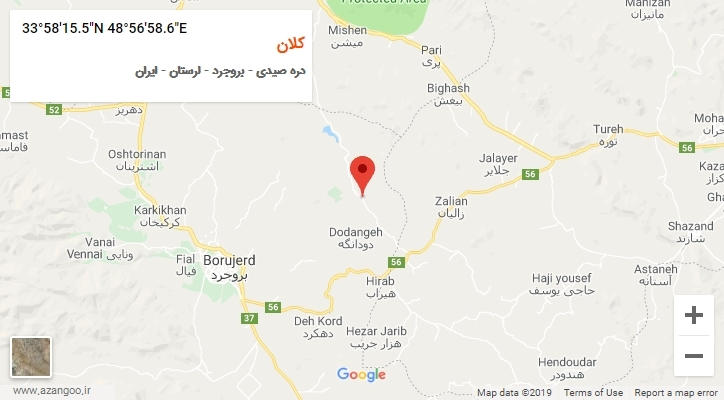 روستای کلان بر روی نقشه