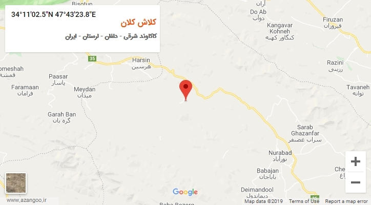 روستای کلاش کلان بر روی نقشه