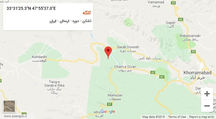 روستای کلگه بر روی نقشه