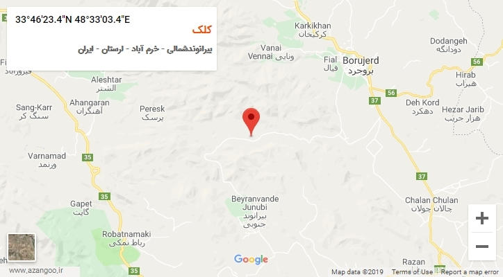 روستای کلک بر روی نقشه