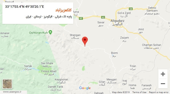 روستای کلکعزیزآباد بر روی نقشه