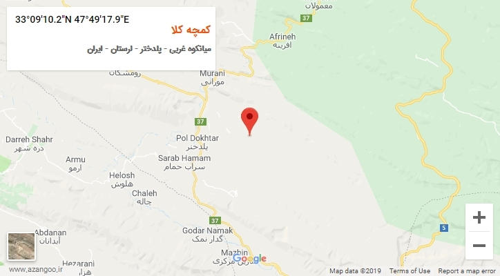 روستای کمچه کلا بر روی نقشه