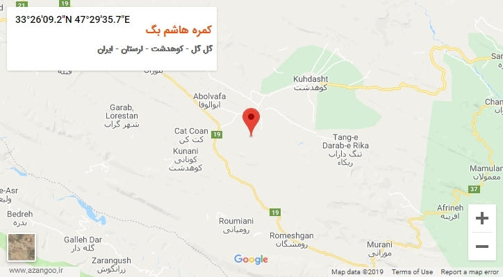 روستای کمره هاشم بگ بر روی نقشه