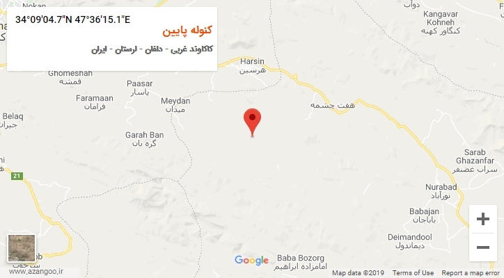 روستای کنوله پایین بر روی نقشه