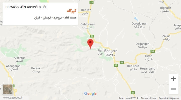 روستای کپرگاه بر روی نقشه